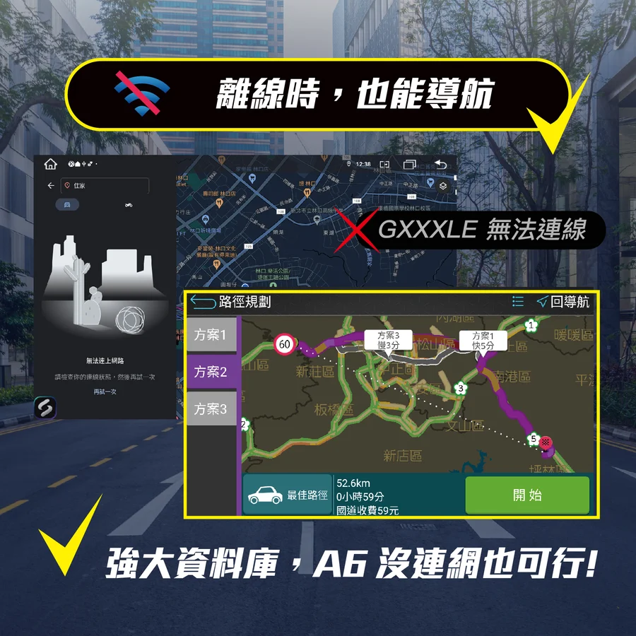A6導航 導航王A6 離線時,也能導航