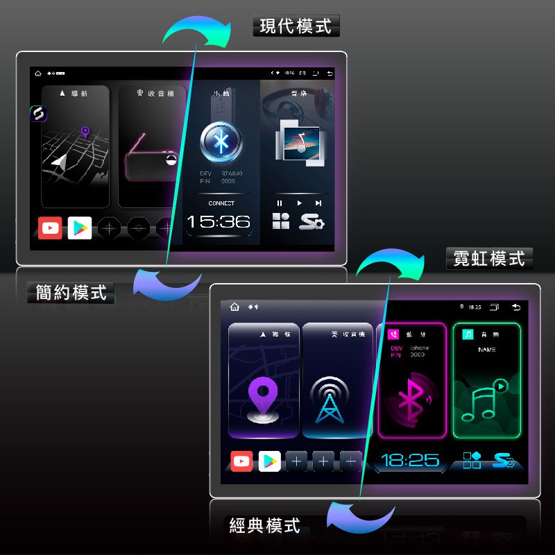 風格模式自由切換，經典/霓虹選擇